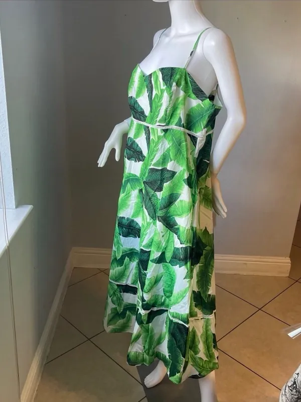 Plus Size Tropical Leaf design Babydoll Dress Size 2x New with tags - Image 2