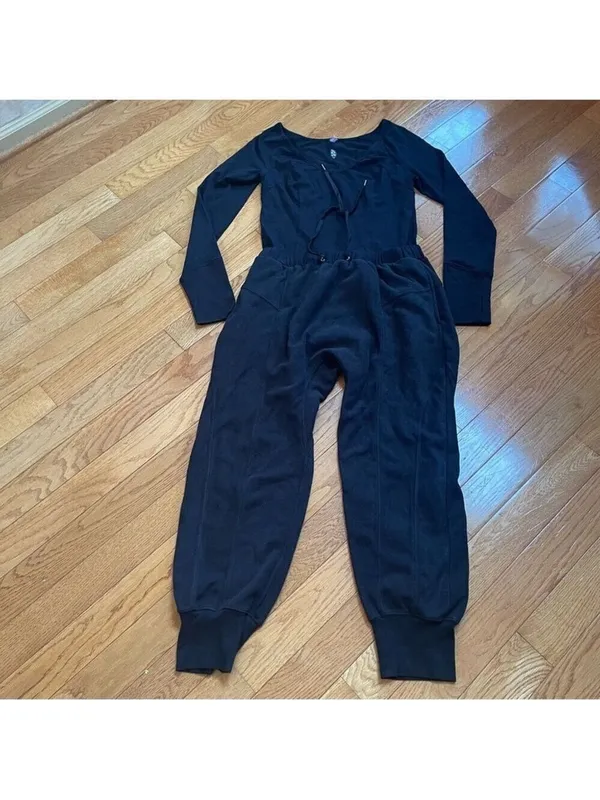 FP Movement by Free People Make It Count Onesie Jumpsuit Romper Size M Black - Image 3