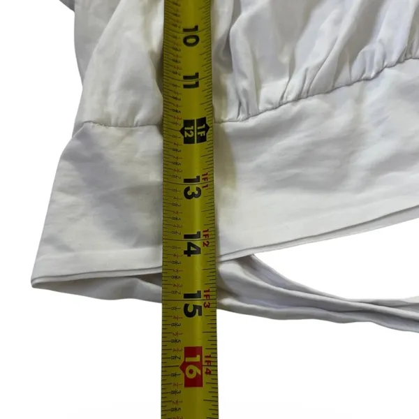 Live 4 Truth Womens XL White Puff Sleeve Wrap Tie Waist Crop Top | 0108 - Image 5