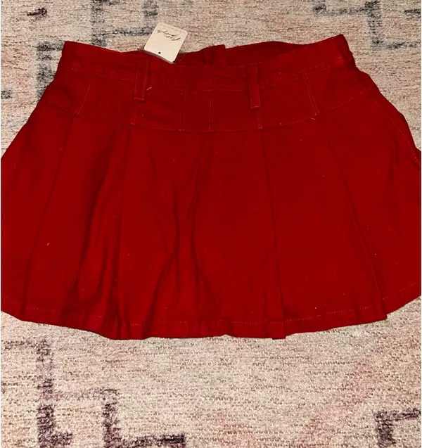 Red free people mini skirt - Image 3