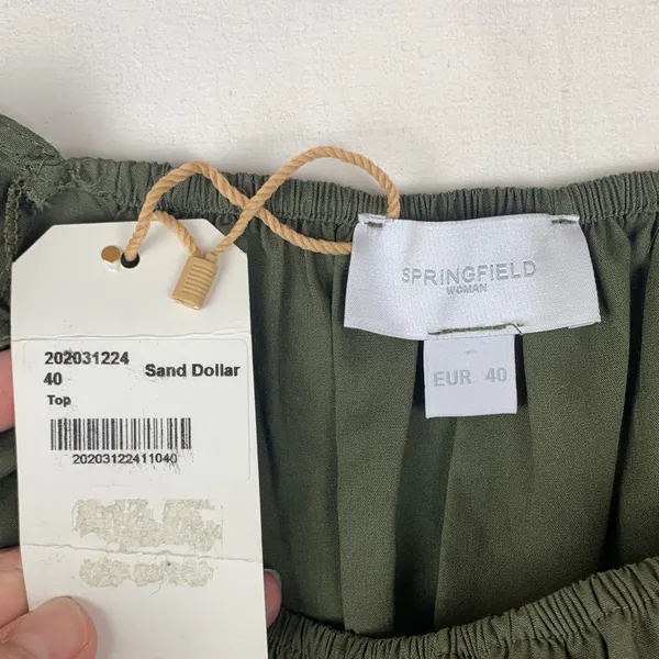Springfield size eu 40 medium Olive Green Blouse Renaissance cosplay sand dollar - Image 8