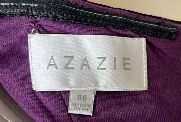 Azazie Larisa velvet strapless floor length dress Grape Size A6 4-6 - Image 5