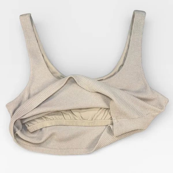 Abercrombie & Fitch Lounge Collection Cream Waffle Knit Tank Top w/ Bra X-LARGE - Image 2