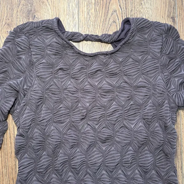 Free People Paulie Mini Dress Open Back Stretch Geometric Brown Size‎ Medium - Image 5