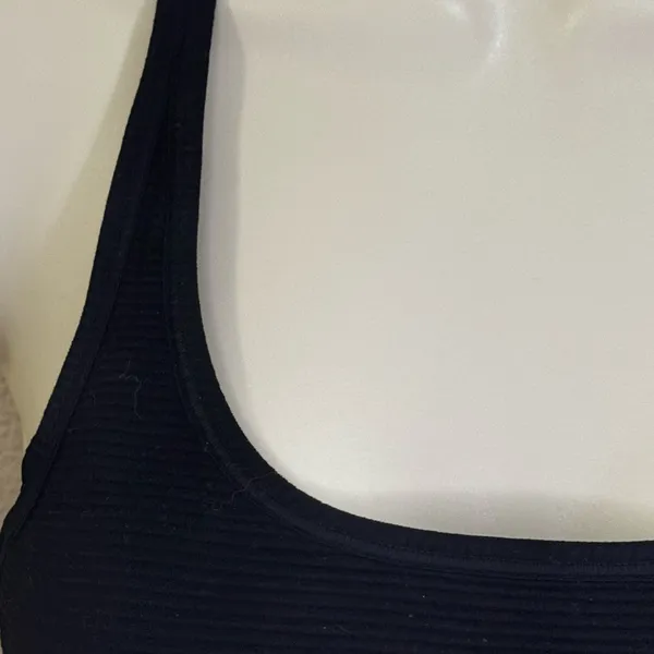 NUX Black Ribbed Sports Bra - Image 3