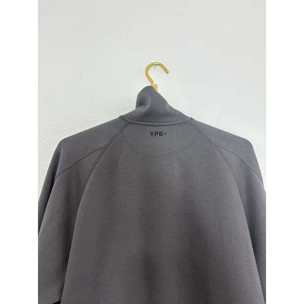 Abercrombie & Fitch YPB neoKNIT Cinched Full-Zip Hoodie Medium Grey Athletic - Image 12