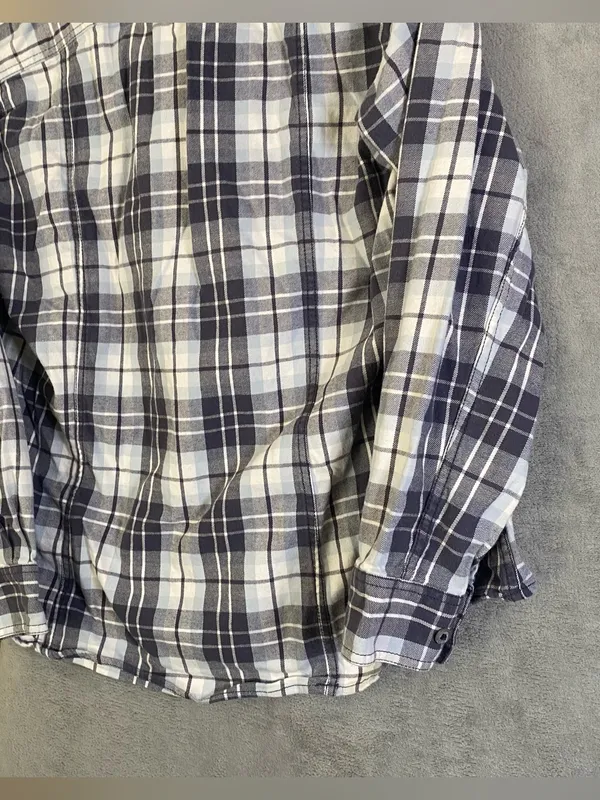 Ridgetcut toughwear women Blue and‎ White Plaid Button-Up Shirt size X Large - Image 8