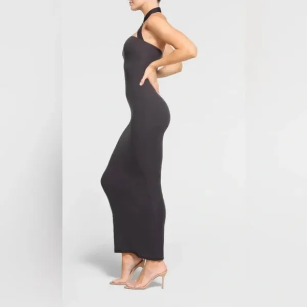 Skims Fits Everybody Wrap Long Slip Dress - Onyx Size Small NWT Authentic - Image 2