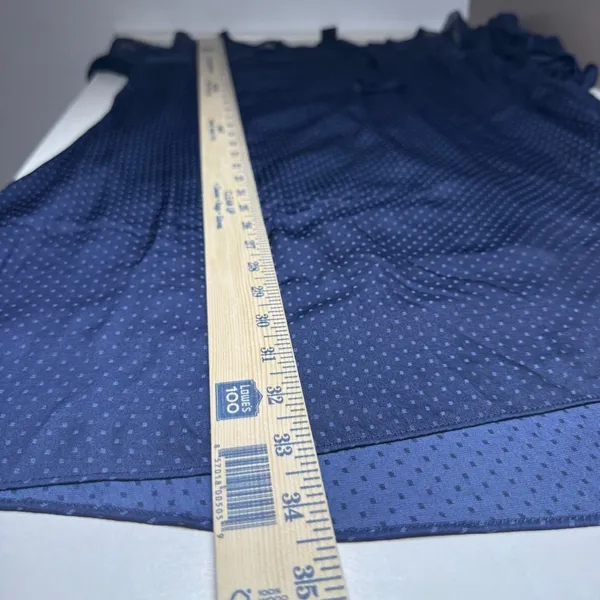 Evans Navy Blue Polka Dot Ruffle Lace Shoulder‎ Shift Dress Size 16 Bell Sleeve - Image 9