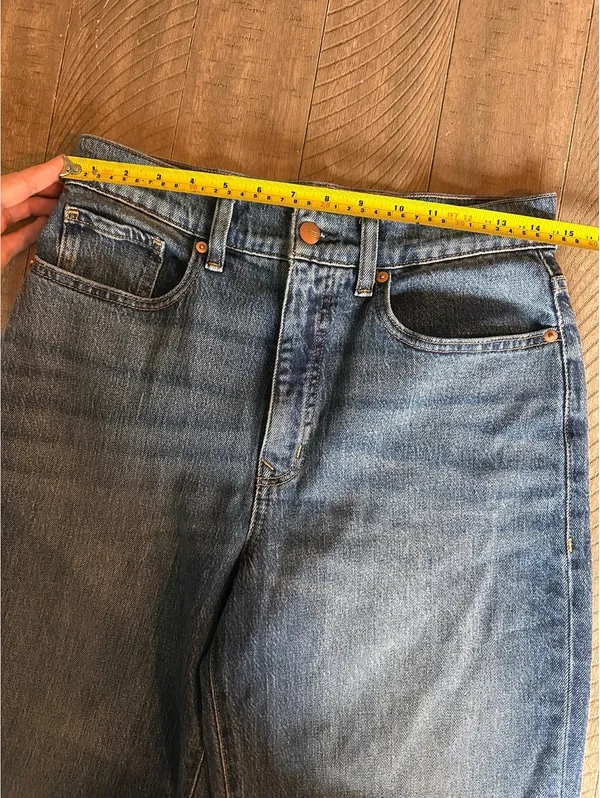 Evereve Ever Vintage Barrel Jeans Bowed Leg High Rise Dark Blue Women’s size 28 - Image 9