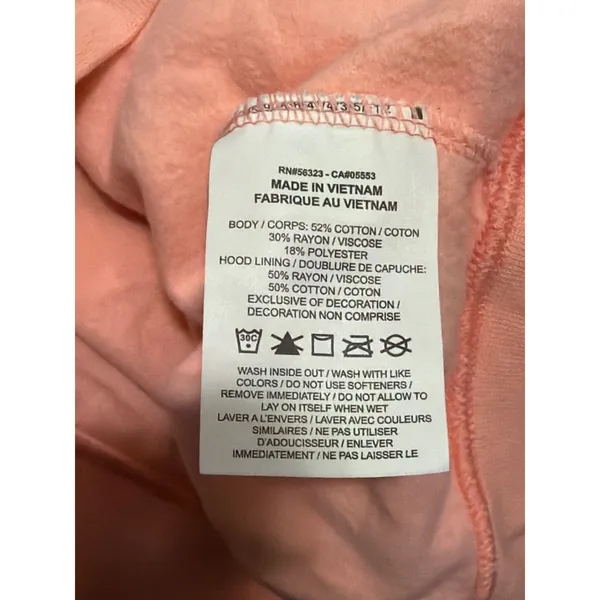 Nike Womens glitter logo Coral Peach‎ Hoodie Sweatshirt M Cotton Blend - Image 5
