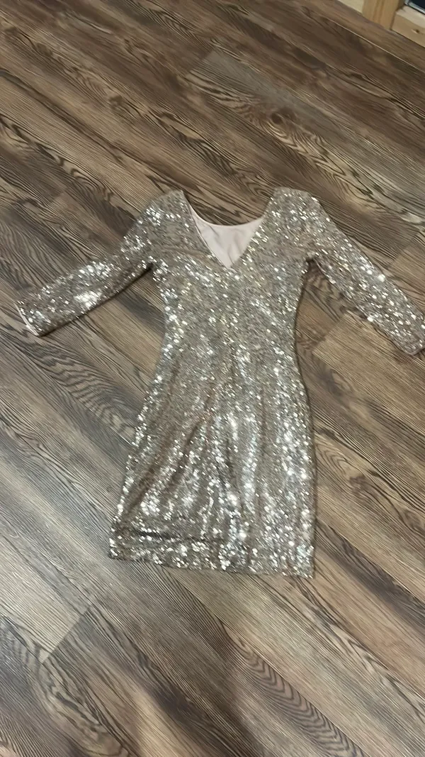 Lulus Dress Sequin Mini Rose Gold Small - Image 6