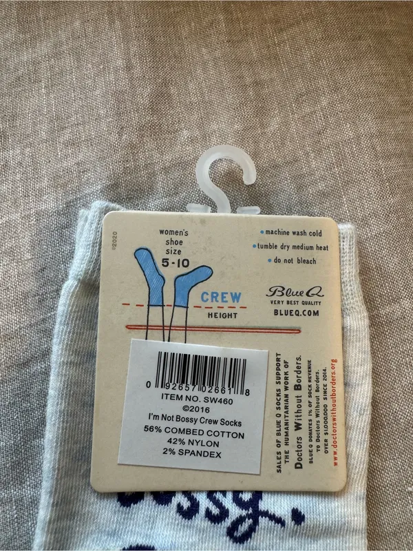 NWT Blue Q “I’m Not Bossy” Women’s Crew Socks - Image 4