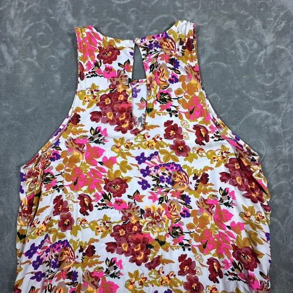 Natural Life Katie Floral Maxi Dress L XL Sleeveless Vibrant Boho Pockets Print - Image 11