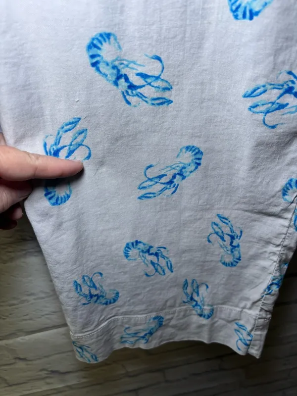Maeve x Anthropologie Colette Blue Lobster Wide Leg High Rise Crop 25 Linen - Image 6