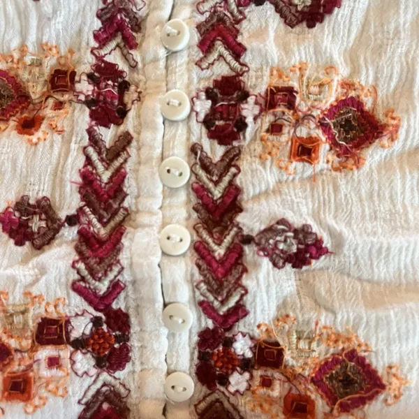 Free People Women's Adrianna Embroidered Hi-Low Tunic Dress Size Small EUC - Image 6