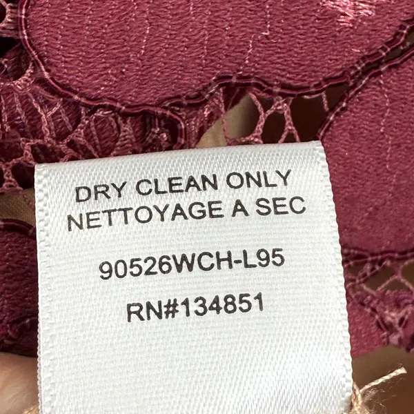 WAYF Aubergine Lace Dress Floral Cap‎ Sleeve Lined Party Cocktail Small - Image 8