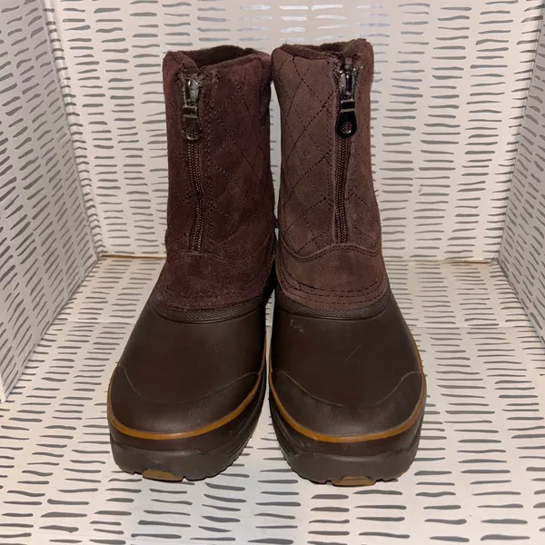 Bass Cordova Women‎ Brown Quilted Suede Waterproof Winter Duck Boots Size 7 - Image 3