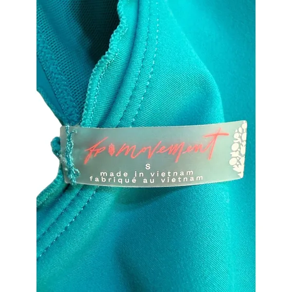 Free People Movement Blue Sports Bra Womens Small High Neck Stretch Activewear‎ - Image 2