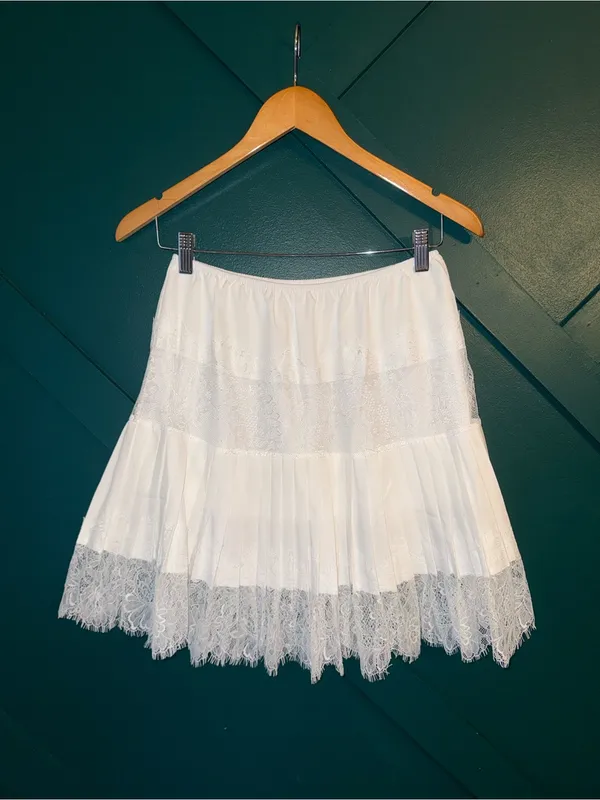 Women Y2k Lace Mini Skirt Ruffle Layered Flowy Half Slip Skirts Underskirt - Image 3