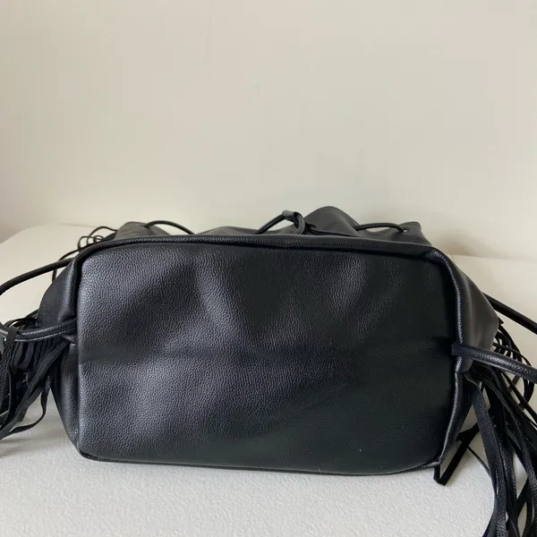NEW Victoria’s Secret‎ faux leather black fringe tassel backpack purse bag - Image 7