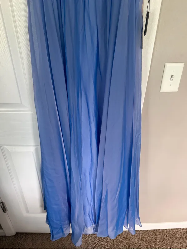 La Femme Periwinkle Blue Rhinestone Maxi Dress Event Prom Wedding Guest NEW - Image 4