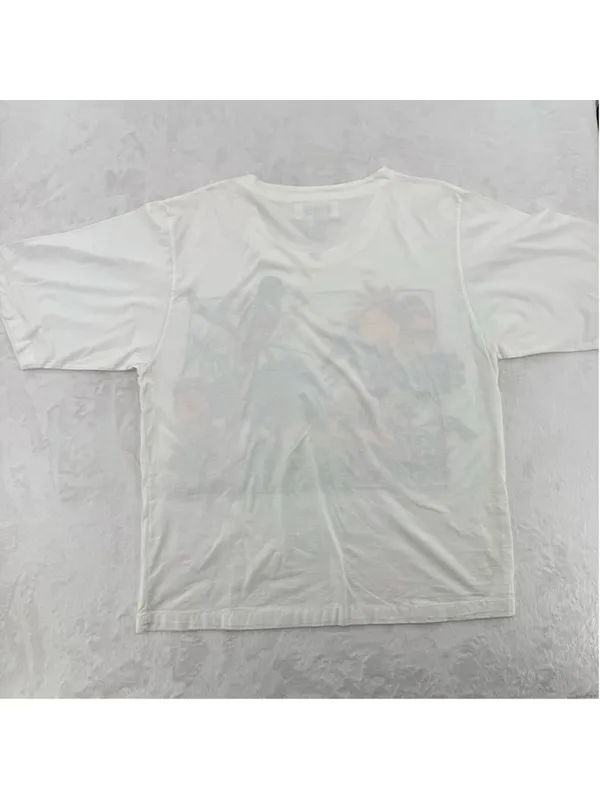 Vintage 90s Tee Tropical Birds Flowers Heavily Beaded Art to Wear Cotton Medium - Image 11