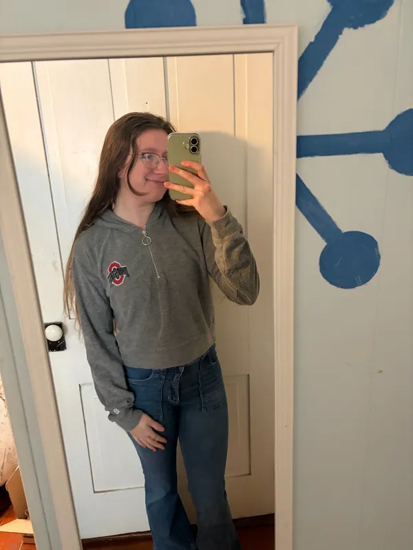 tailgate Ohio state grey cropped hoodie - Image 2