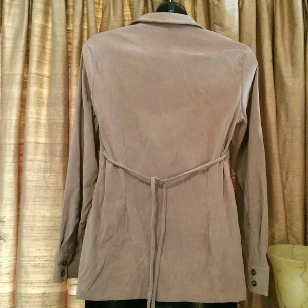 Motherhood Maternity Top in Sueded Touch Polyester Button Down w/Waist Ties-Sz M - Image 2
