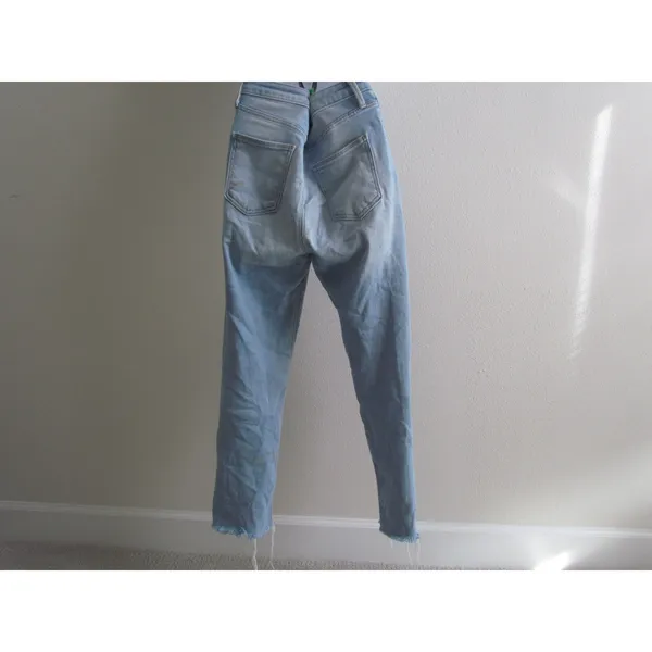 Blank‎ NYC High Rise Skinny Jeans 29 Light Blue Raw Hem BP385J - Image 2