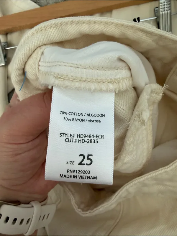 Hidden Jeans Nori High Rise Super Wide Leg Cream Pants Size 25 NWT - Image 13