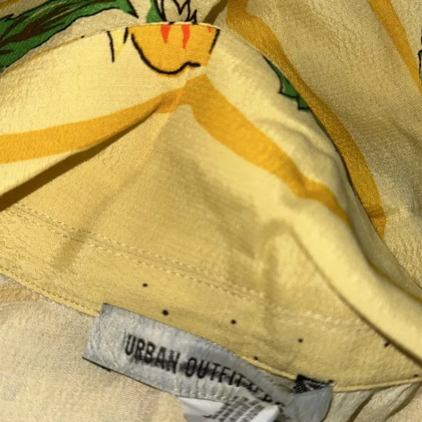 NWOT Urban Outfitters Floral Yellow Newspaper Print Shirt Dress - Image 7