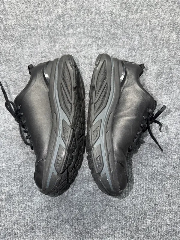 Hoka One One Black leather Walking Sneakers with Blue Lining - Image 3