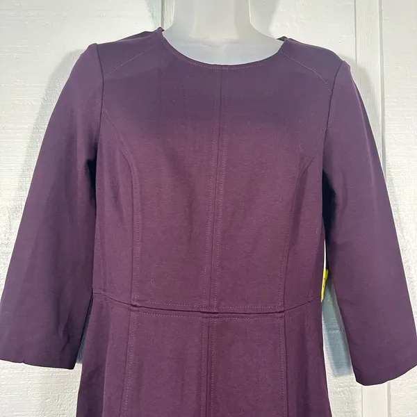 Eliza J Purple A Line 3/4 Sleeve Fit and Flare Dress Size 6 NWT - Image 5