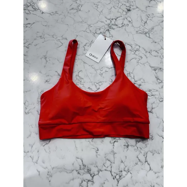 NWT Quince Sunset Orange Italian Tank Bikini Top Size XS - Image 3