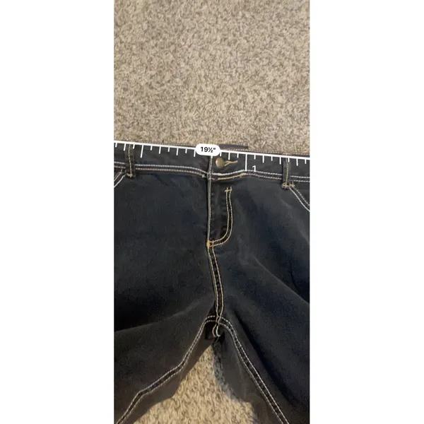 Dereon Womens Black‎ Straight Leg Jeans Contrast Stitch Rhinestone Pockets 20W - Image 7