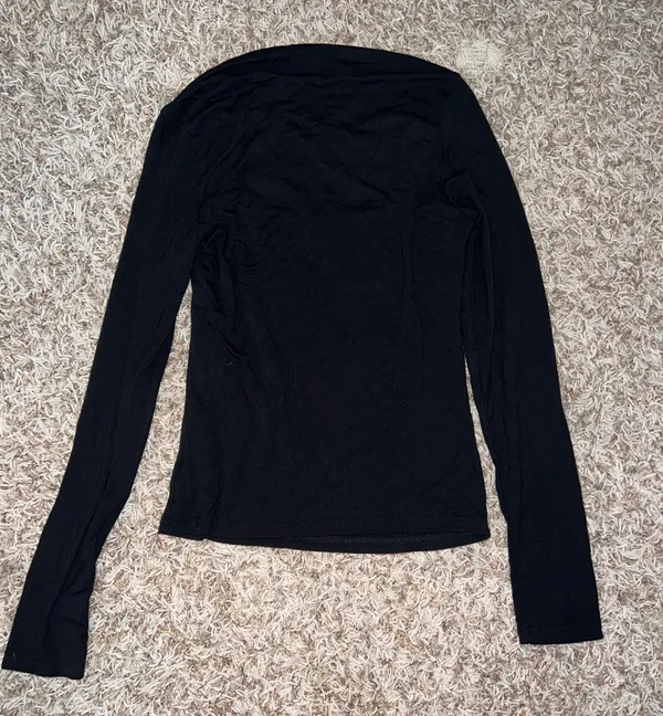 SheIn Black Square-Neck Long Sleeve Top - Image 4