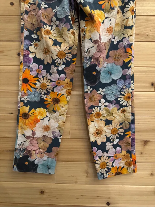 Moxy Maeve Anthropologie Size 0 Floral Mid Rise Jeans Casual Boho Colorful - Image 8