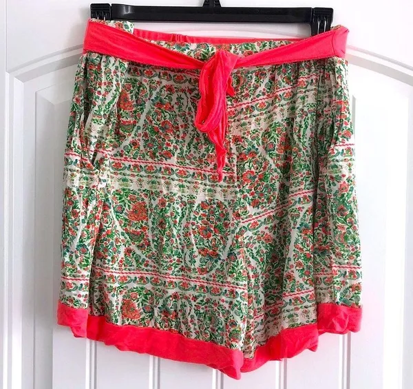 Echo Pajama Shorts Sleepwear Belted Floral Size XL - Image 9