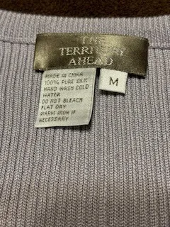 The Territory Ahead 100% Silk Ribbed Knit Gray Tank Top Size Medium - Image 5