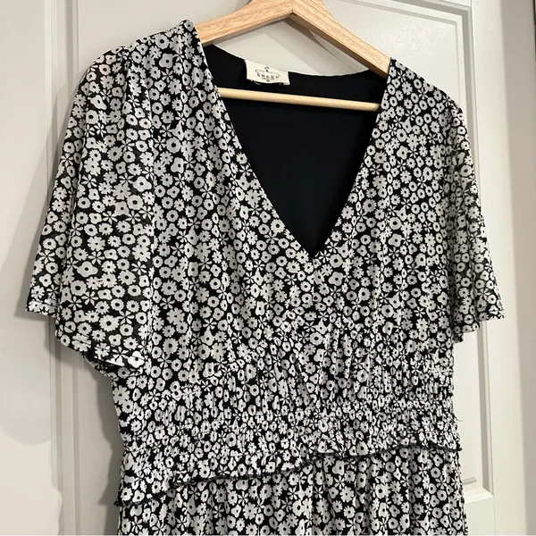 Ember‎ Floral Black and White Maxi Dress XL - Image 2