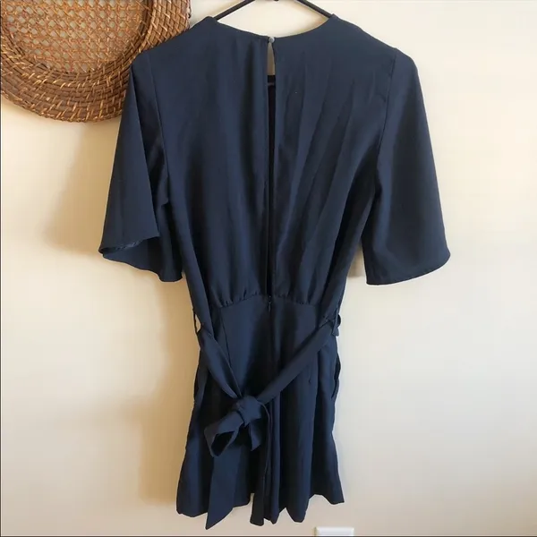 H&M Dark Blue Romper with Tie Belt - Image 5