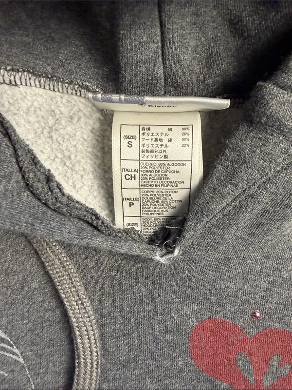 Disney women’s Gray Zip-Up Hoodie with Vintage Mickey Graphic - Image 3