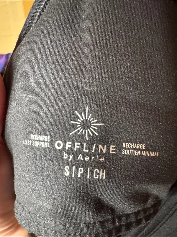 Aerie OFFLINE The Hugger Longline Racerback Sports Bra Black Small - Image 7