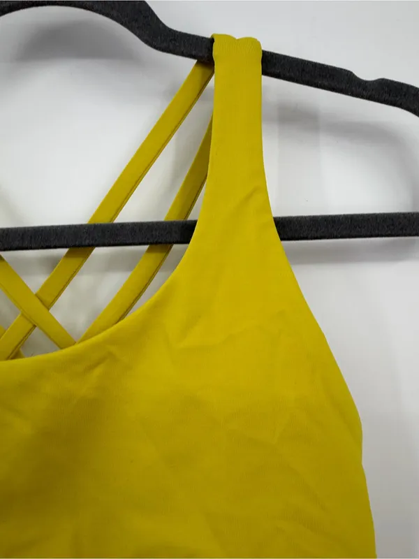 Lululemon Energy Longline Bra Womens 8 Soleil Yellow Medium Support B-D - Image 5