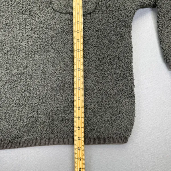Aerie Womens Quarter Zip Sherpa Pullover Sweater‎ Charcoal Gray Medium JY442VK - Image 4