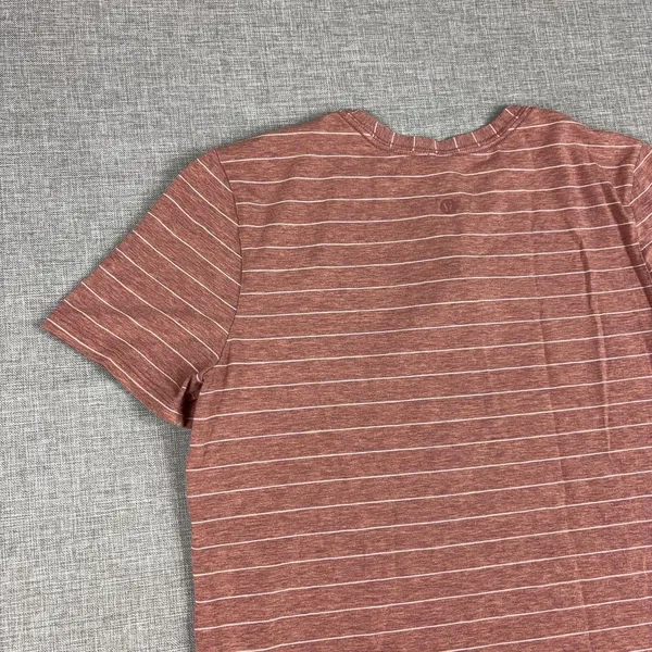 Lululemon Athletica T-Shirt Womens 2 Red Striped Crew Neck Short Sleeve Top - Image 10