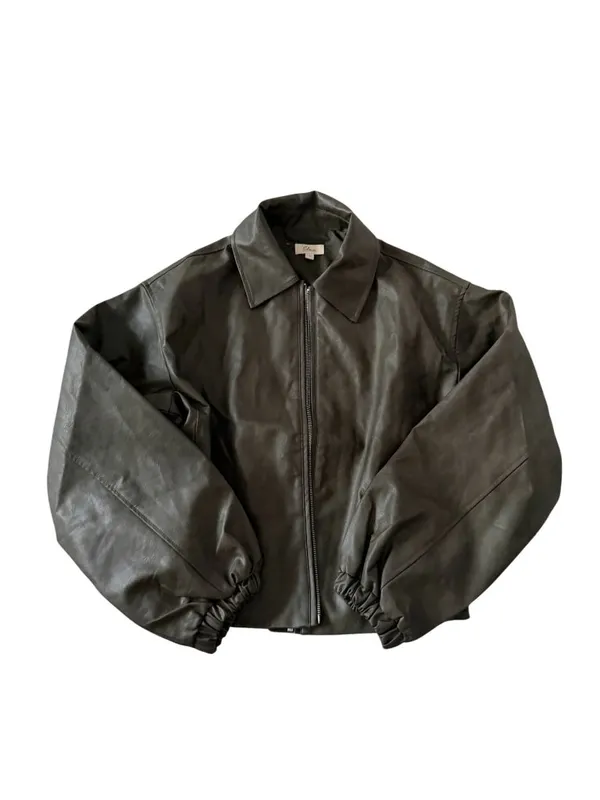 ELAN Olive Green Faux Leather Jacket Sz L NEW NWOT - Image 5