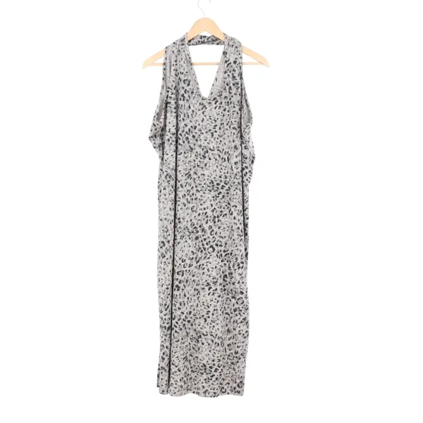 Old Navy Womens XL Grey Leopard Print Linen Blend Halter Maxi Dress - Image 2
