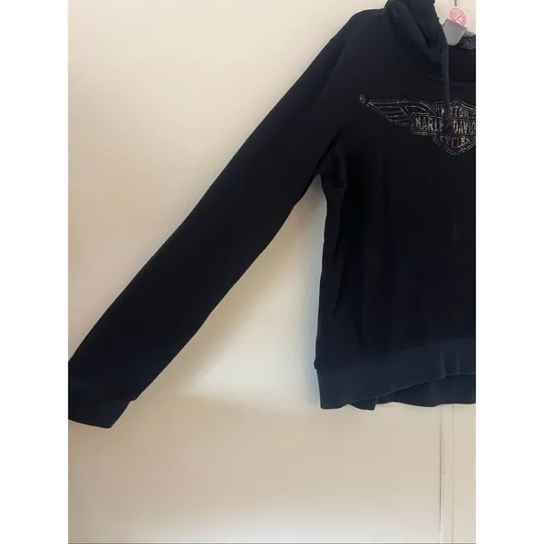 Harley Davidson Black Hoodie Woman’s Size Small -Stains - Image 2
